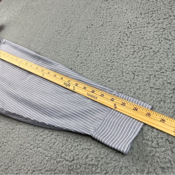 Kenneth Cole Reaction Shirt Mens Size 17-17.5 34-35 Button Down Gray Stripes - Picture 9 of 9